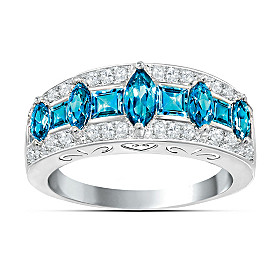 Blue Rhapsody Topaz And Diamond Ring