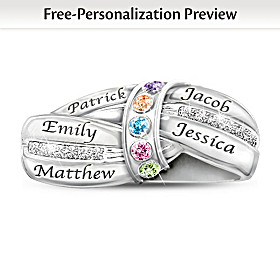A Mother's Embrace Personalized Birthstone Ring
