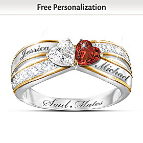 Two Hearts Become Soul Mates Personalized Ring