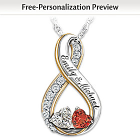 Two Hearts Become Soul Mates Personalized Pendant Necklace 