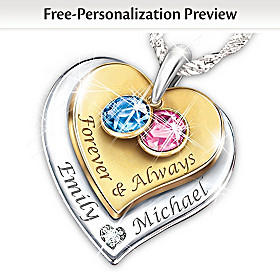 Forever & Always Personalized Diamond Pendant Necklace