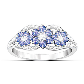 African Violets Tanzanite And Diamond Ring 