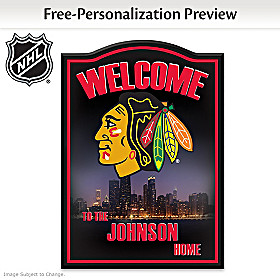 Chicago Blackhawks&reg; Personalized Welcome Sign