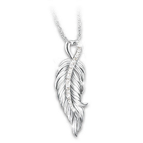 When Angels Are Near Diamond Pendant Necklace
