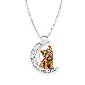 I Love My Yorkie To The Moon And Back Pendant Necklace