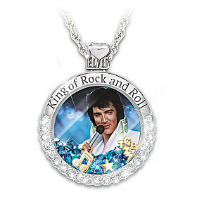Rock And Roll Elvis Pendant Necklace