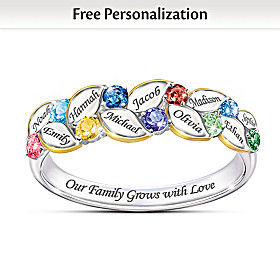 Our Family Of Joy Women's Personalized Birthstone Ring