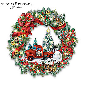 Thomas Kinkade Delivering Christmas Magic Wreath