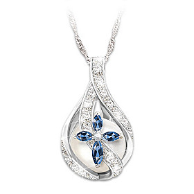 God's Loving Embrace Diamond Pendant Necklace