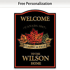 Strong & Free Personalized Welcome Sign