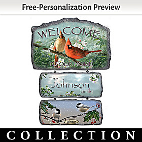 Songbirds Of The Season Personalized Welcome Sign Collection