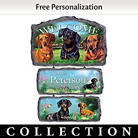 Lovable Dachshunds Personalized Welcome Sign Collection