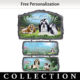 Lovable Shih Tzus Personalized Welcome Sign Collection
