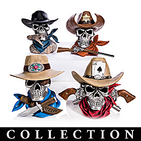 Bones And Steel Cowboy Skull Sculpture Collection