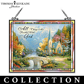 Thomas Kinkade The Glory Of Faith Suncatcher Collection
