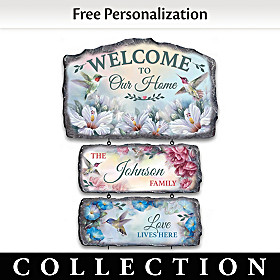 Hummingbird Greetings Personalized Welcome Sign Collection