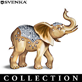 Shimmering Precious Metal Elephant Figurine Collection