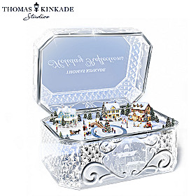 Thomas Kinkade Holiday Reflections Crystal Music Box
