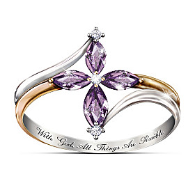 The Trinity Amethyst And Diamond Ring