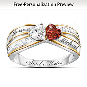Two Hearts Become Soul Mates Personalized Ring