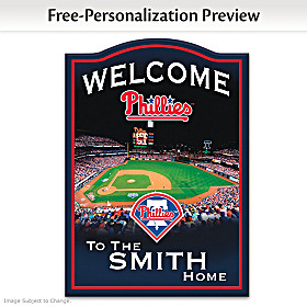 Philadelphia Phillies Personalized Welcome Sign