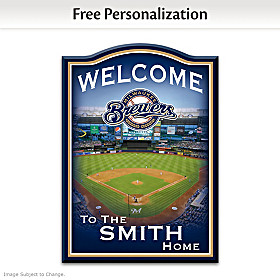 Milwaukee Brewers Personalized Welcome Sign