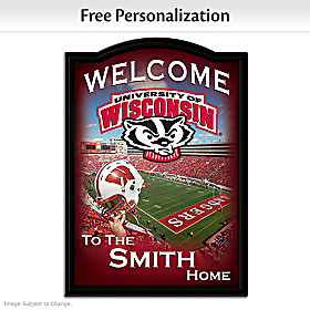 Wisconsin Badgers Personalized Welcome Sign