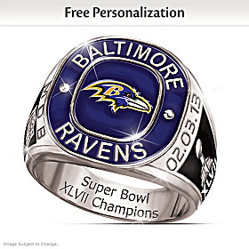 Ravens Champions Commemorative Personalized Ring