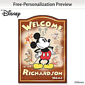 Disney Mickey Mouse Personalized Welcome Sign