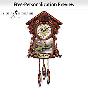 Thomas Kinkade Timeless Moments Personalized Cuckoo Clock 
