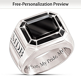 My Son, My Pride, My Joy Personalized Ring