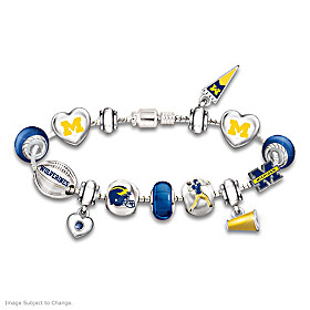 Go Wolverines! #1 Fan Charm Bracelet