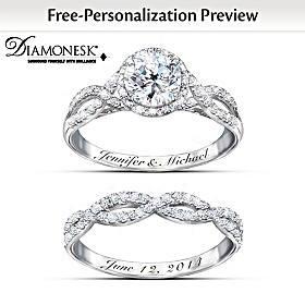 Entwined Diamonesk Personalized Bridal Ring Set