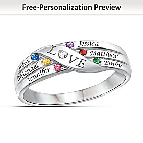 Love Holds Our Family Together Personalized Diamond Ring