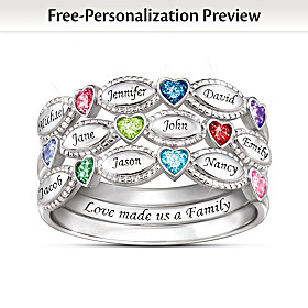 My Family, My Love Personalized Ring Set