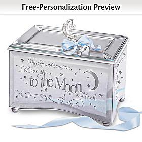 Granddaughter, I Love You To The Moon Personalized Music Box