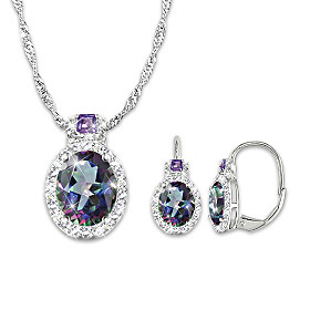 Alluring Beauty Pendant Necklace And Earrings Set