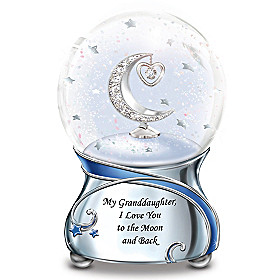 Granddaughter, I Love You To The Moon Glitter Globe