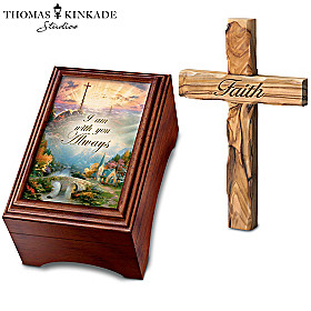 Thomas Kinkade Holy Land Olive Wood Prayer Cross