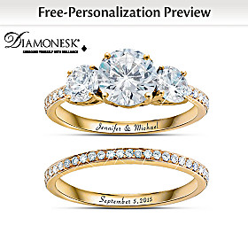 Today, Tomorrow, Always Personalized Bridal Ring Set
