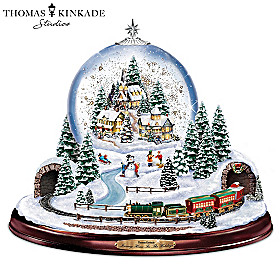 Thomas Kinkade Journey Home For The Holidays Snowglobe