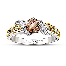 Country Star Quartz And Diamond Ring