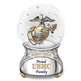 Proud USMC Family Glitter Globe