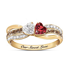 Our Sweet Love Diamond And Garnet Ring