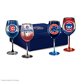 Cubs Pride Wine Glass Set