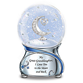 Great-Granddaughter, I Love You To The Moon Glitter Globe