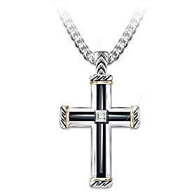 God Is My Strength Diamond Pendant Necklace