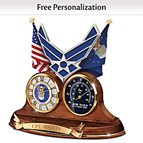 Air Force Values Personalized Thermometer Clock
