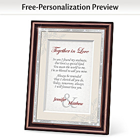Together In Love Personalized Poem Frame