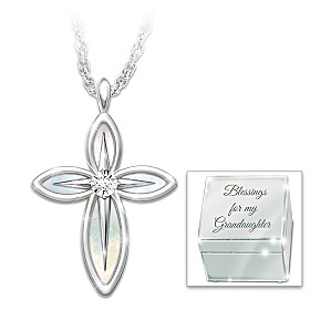 Blessings For My Granddaughter Diamond Pendant Necklace